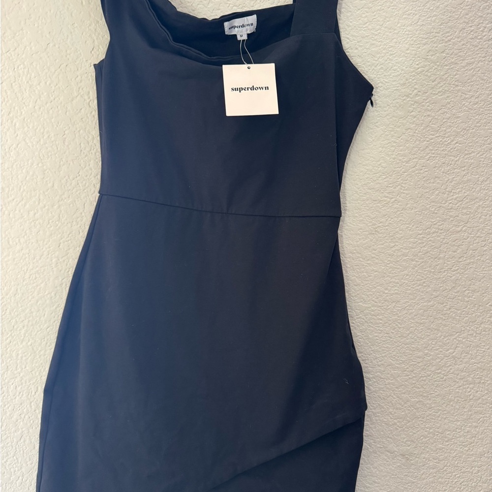 Superdown Sleek Black Mini Dress